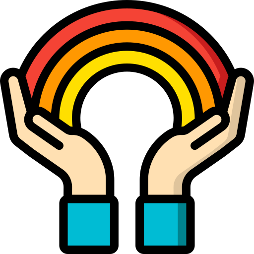 A pair of hands holding a red/orange/yellow rainbow.  This could represent great personal fulfillment.  Learn more about how you can find personal fulfillment in Ontario, CA by searching for an Ontario therapist. They can assist you in creating a personal fulfillment  in Ontario, CA via online therapy in Ontario and other services.